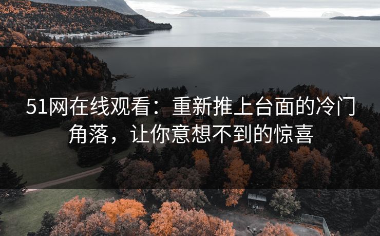 51网在线观看：重新推上台面的冷门角落，让你意想不到的惊喜