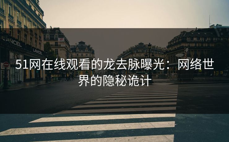 51网在线观看的龙去脉曝光:网络世界的隐秘诡计